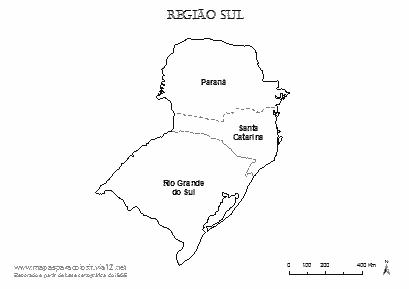 Mapa da Região Sul
