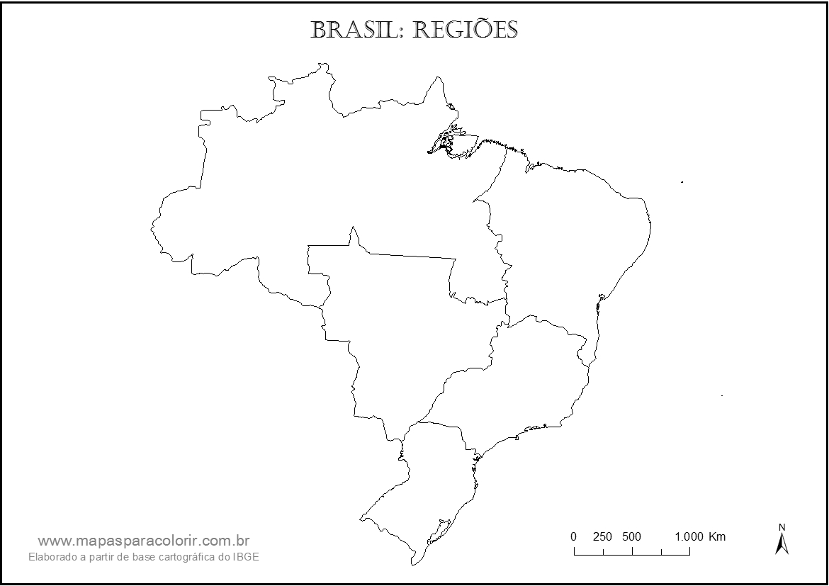 Mapa do Brasil com as Regiões A4