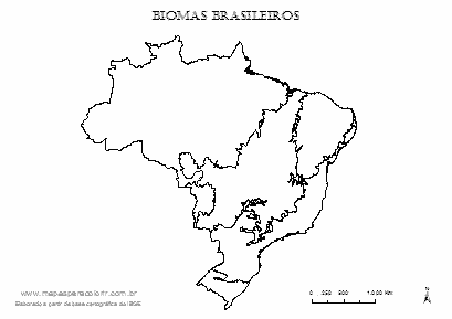 Mapa dos biomas brasileiros.