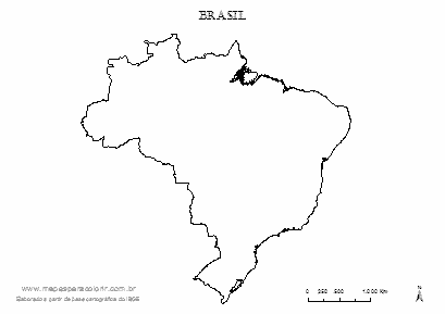 Contorno do mapa do Brasil.