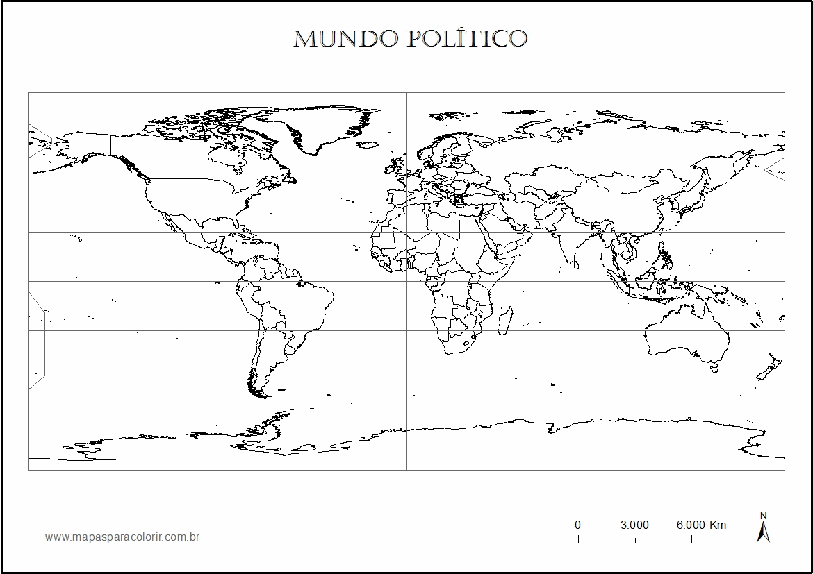 Mapa Mundi Para Colorir Pol Tico E Continentes